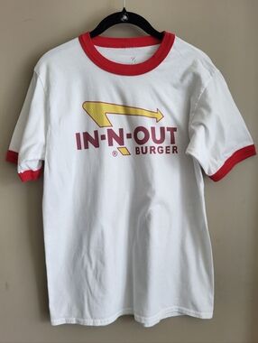 In-N-Out Burger Ringer Tee White Red Graphic Cotton Unisex W/M